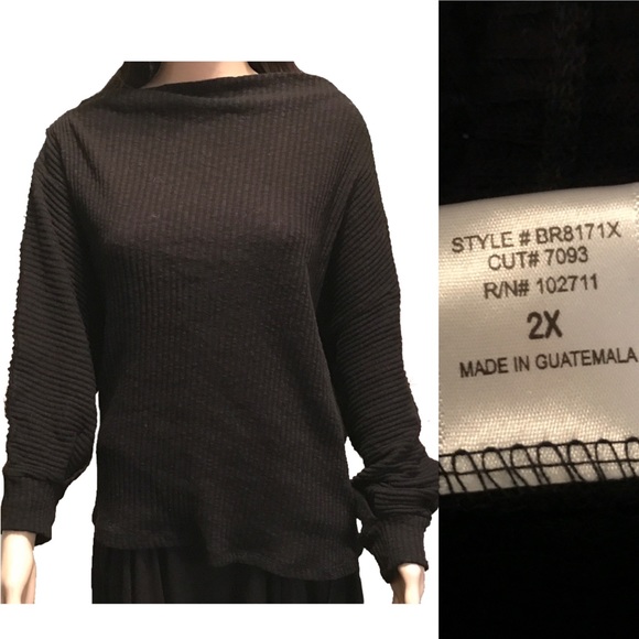 Nordstrom Tops - Nordstrom boatneck ribbed dolman sleeve size 2X